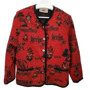 KITZ-PICHLER Vintage 100% Wool Austrian women's Sweater Cardigan